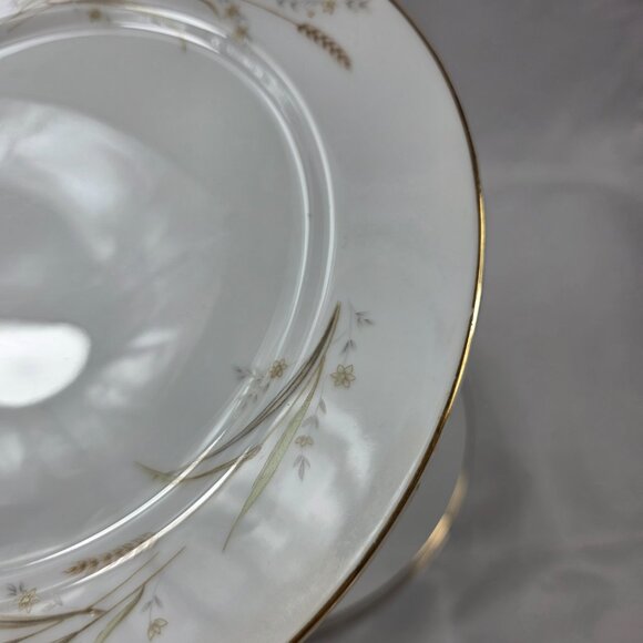 FOUR Fine China of Japan Golden Harvest Dinner Plates Gold Wheat Sprays on Rim - Picture 11 of 13